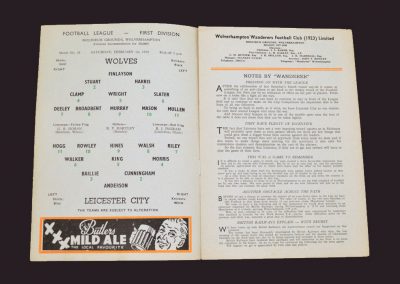 Wolves v Leicester 01.02.1958