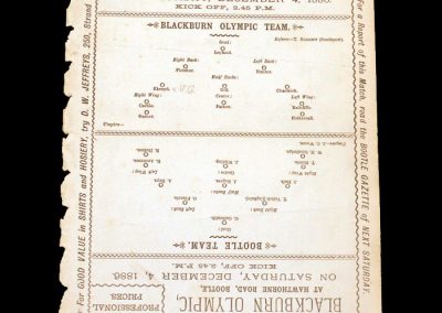 Bootle v Blackburn Olympic 04.12.1886 (Olympic were the 1st professional team, as well as the 1st from the North to win the Cup in 1883)