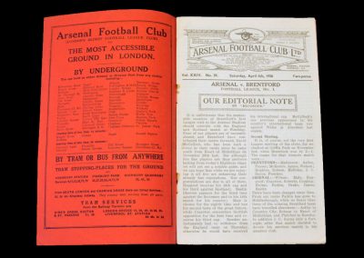 Arsenal v Brentford 04.04.1936