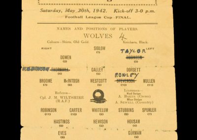 Wolves v Sunderland 30.05.1942 - War Cup Final North
