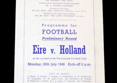 Eire v Holland 26.07.1948 (Prelim Round)