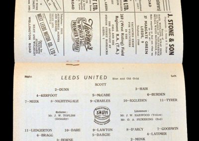 Leeds v Brentford 29.11.1952