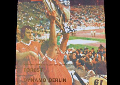 Notts Forest v Dynamo Berlin 05.03.1980 - European Cup Quarter Final 1st Leg
