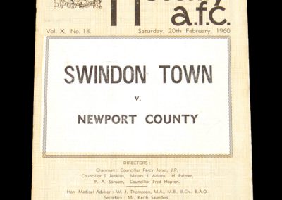 Newport v Swindon 20.02.1960
