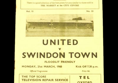 Headington v Swindon 21.03.1960 (friendly)