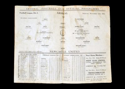 Arsenal v Newcastle 12.11.1932
