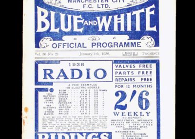 Man City v Sunderland 04.01.1936
