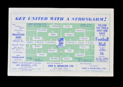 Hartlepools v York 29.04.1963