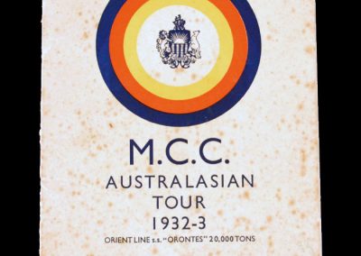 MCC Australasian Tour 1932-33 (Bodyline Tour)