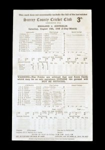 England v Australia 14.08.1948 (Bradman gets a duck and finished with a test average of 99.94)