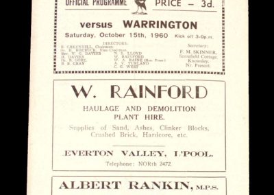 Warrington v Liverpool City 15.10.1960 (700th try)