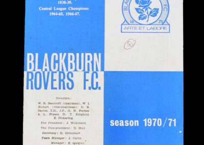 Blackburn v Man Utd 12.02.1971 (friendly)