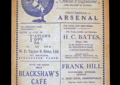Chesterfield v Arsenal 16.01.1937 - FA Cup 3rd Round