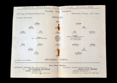 Arsenal v Swindon 20.02.1929 - FA Cup 5th Round Replay