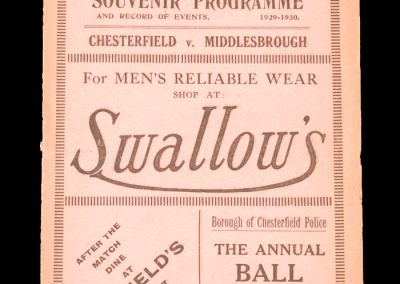 Chesterfield v Middlesbrough 11.01.1930 - FA Cup 3rd Round