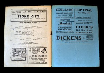 West Brom v Aston Villa 16.12.1933