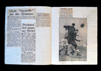 Schoolboys notebook and press cuttings 1945/46