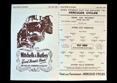 Aston Villa Reserves v Stoke Reserves 14.06.1947
