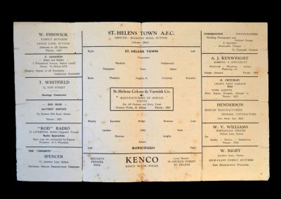 St Helens v Burscough 09.10.1948 (Trautmann in goal for St Helens)