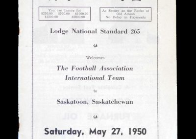 Saskatoon V England 27.05.1950 (1-19)