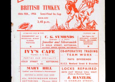 Kettering v Britis Timken 18.02.1956 (reserves - report on his debut)