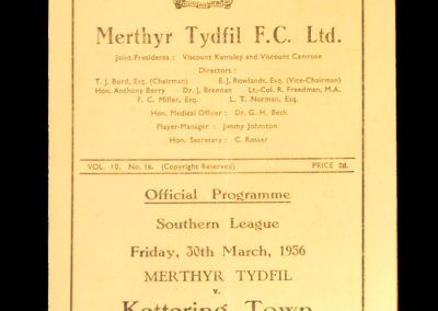Merthyr Tydfil v Kettering 30.03.1956