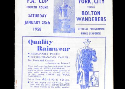 York v Bolton 25.01.1958 (FA Cup 4th Round)