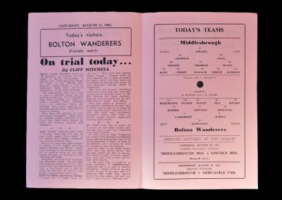 Middlesbrough v Bolton 11.08.1962