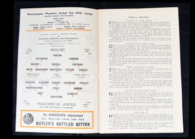Wolves v Man Utd 07.02.1953 (reserves)