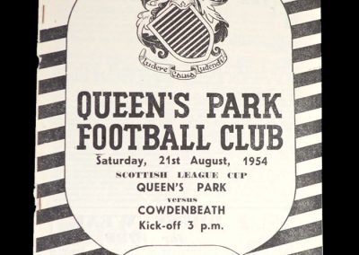 Queens Park v Cowdenbeath 21.08.1954