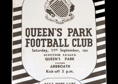 Queens Park v Arbroath 11.09.1954