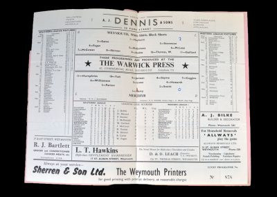 Weymouth v Merthyr 26.11.1955