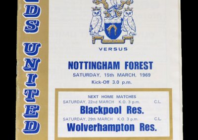 Leeds v Notts Forest 15.03.1969 (postponed)