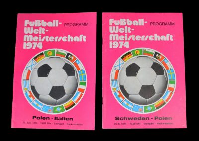 Poland v Italy 23.06.1974 (World Cup) & Poland v Sweden 26.06.1974 (World Cup)