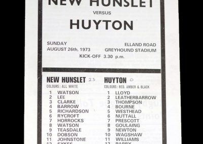 New Hunslet v Huyton 26.08.1973 (1st Game for Both)