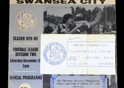 Chelsea v Swansea 15.12.1979 (with ticket)