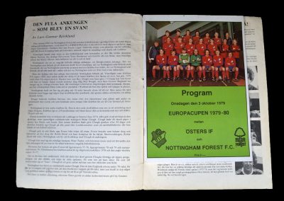 Oester v Notts Forest 03.10.1979 (European Cup 2nd Round 2nd Leg)