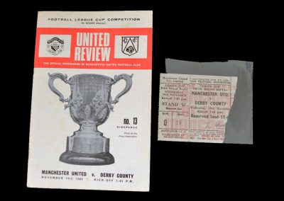 Man Utd v Derby 19.11.1969 (League Cup 5th Round Replay - with ticket)