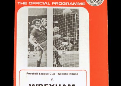 Middlesbrough v Wrexham 05.09.1972 (League Cup 2nd Round)