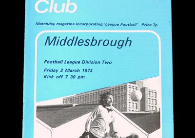 Middlesbrough v Millwall 02.03.1973