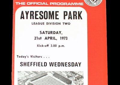Middlesbrough v Sheff Wed 21.04.1973