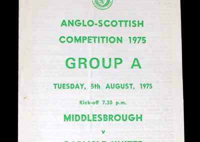 Middlesbrough v Carlise 05.08.1975