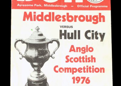 Middlesbrough v Hull 07.08.1976 (Anglo Scottish Cup)