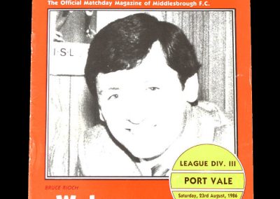 Middlesbrough v Port Vale 23.08.1986 (at Hartlepool)