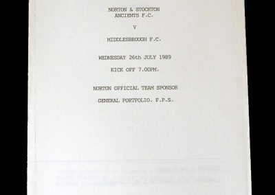 Middlesbrough v Norton 28.07.1989