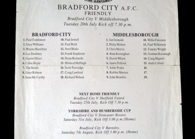 Middlesbrough v Bradford City 20.07.1993