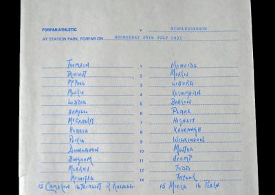 Middlesbrough v Forfar 28.07.1993
