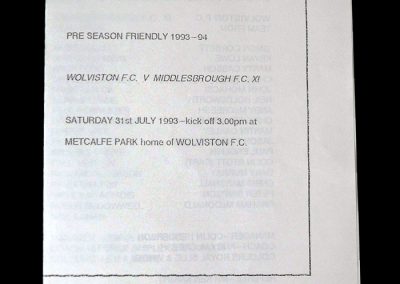 Middlesbrough v Wolviston 31.07.1993