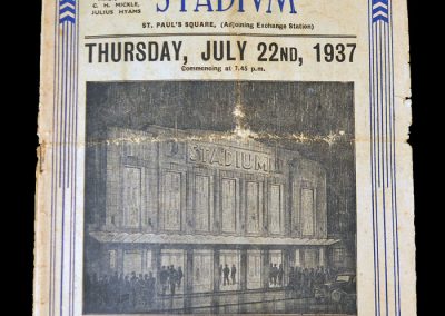 Liverpool Stadium 22.07.1937 inc Roderick v Flynn