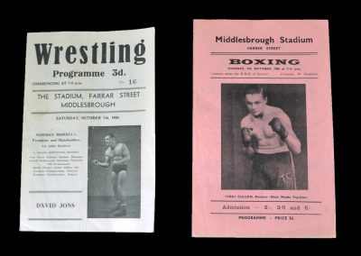 Wrestling in Middlesbrough 07.10.1950 & Boxing in Middlesbrough 09.10.1950